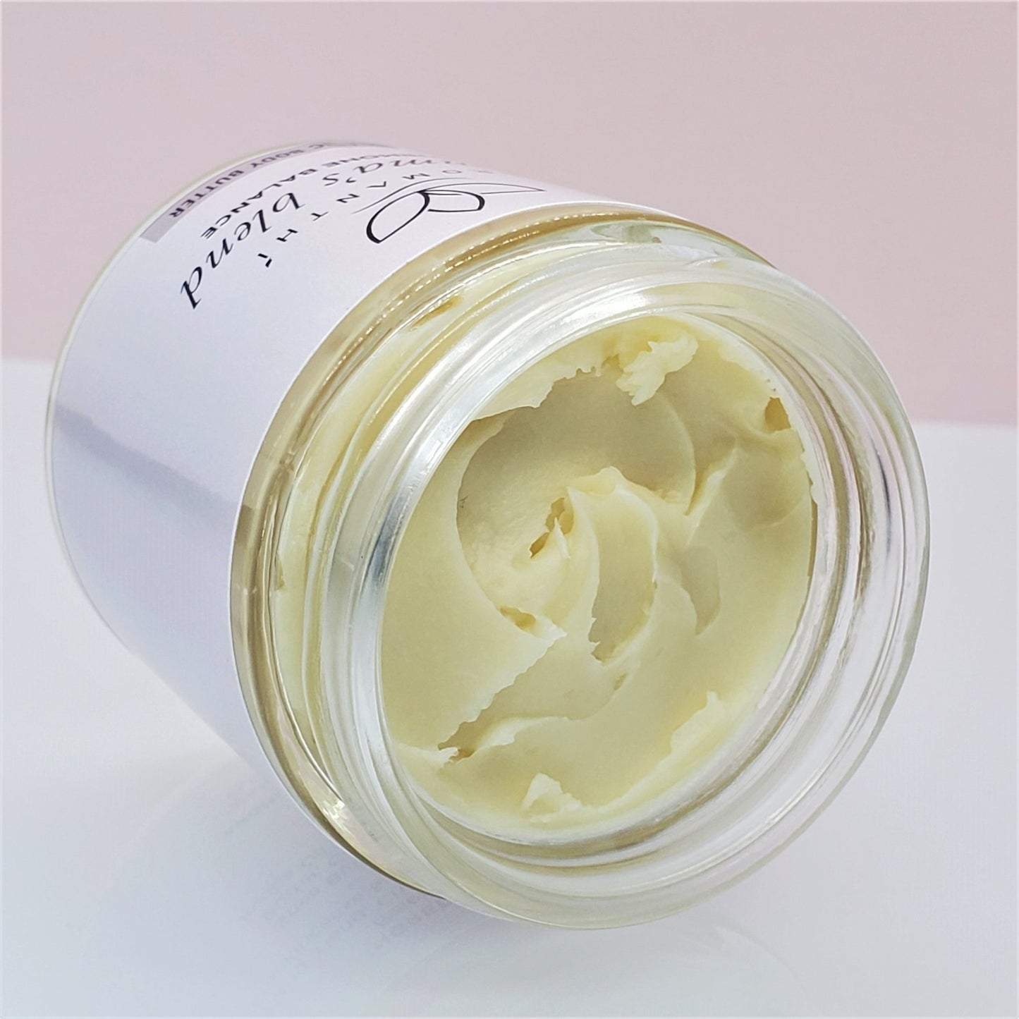 A close up few of Gemma's blend body butter texture.