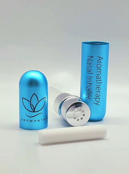 An image of all the aluminum casing, glass inhaler tube, and cotton wick for the sleep inhaler