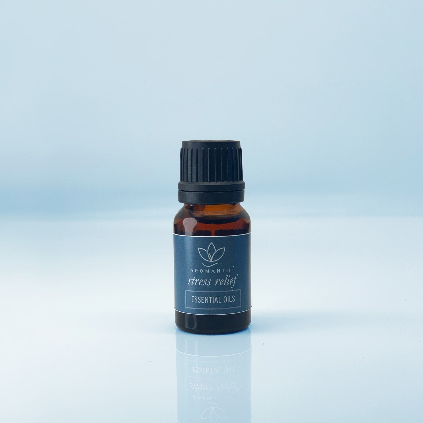 Stress Relief Essential Oil Blend 10ml - Aromanthi. Shop aromatherapy and essential oils for stress. Aromanthi Stress Relief blend allows you to enjoy natural therapeutic benefit of lavender, pine, patchouli and clary sage oils. Add with therapeutic massage and apply to pressure points. Create a zen room by diffusing essential oils, steam shower, moisturizer or shampoo