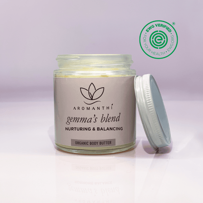 Gemma's Blend Whipped Body Butter by Aromanthi Nurturing and Balancing Organic Ingredients with Essential Oils EWG Verified